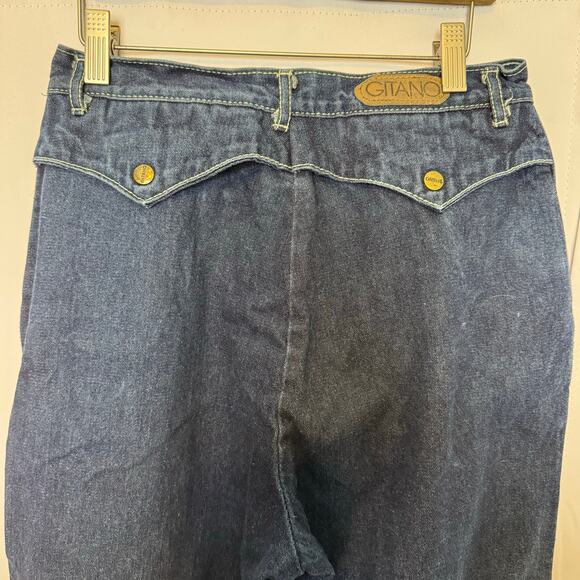 Vtg Gitano High Waist Tapered Jeans 11/12 Mom Fit Dark Wash Made in Hong Kong - Picture 5 of 6